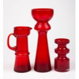 A GROUP OF RED GLASSWARE