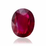 AN OVAL RUBY 7,37 CARATS