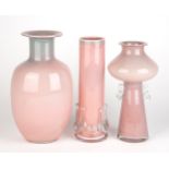 A GROUP OF FOUR POLISH GLASS VASES