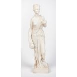 AN ALABASTER FIGURE OF A MAIDEN, EARLY 20TH CENTURY