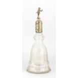 GLASS CLARET JUG WITH PLATED MOUNTS