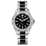 A LADIES TAG HEUER AQUARACER DIAMOND WRISTWATCH