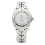 A LADIES TAG HEUER LINK WRISTWATCH