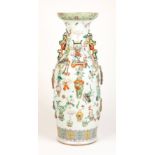 A LARGE CHINESE FAMILLE ROSE FLOOR VASE, QING DYNASTY, LATE 19TH CENTURY