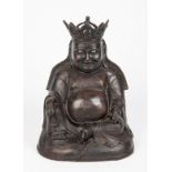 A CHINESE BRONZE FIGURE OF THE CROWNED BUDDHA