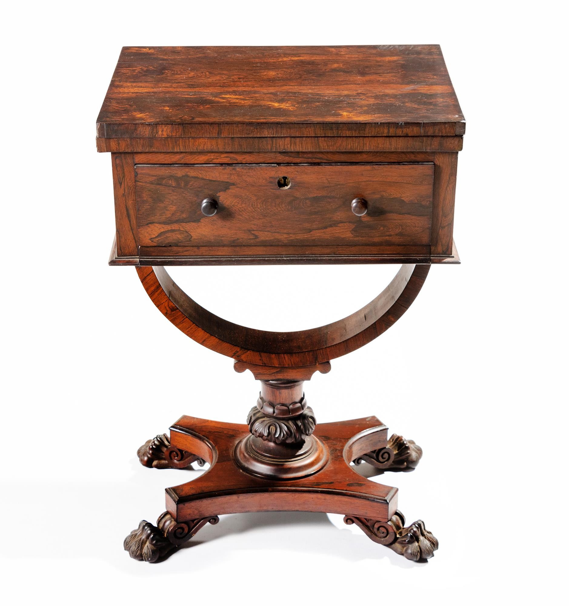 A REGENCY ROSEWOOD GAMES TABLE