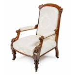 A VICTORIAN MAHOGANY ARMCHAIR