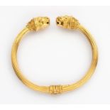 AN 18CT GOLD SPRING-HINGED BANGLE, LALAOUNIS