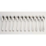 TWELVE VICTORIAN SCOTTISH SILVER OLD ENGLISH PATTERN TEASPOONS, WILLIAM COGHILL, GLASGOW, 1877