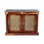 A REGENCY ROSEWOOD AND GILT METAL MOUNTED SIDE CABINET