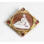 A CAMEO AND GEM-SET BROOCH