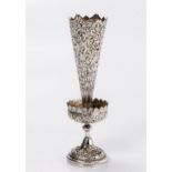 A SILVER POSY VASE