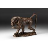 A DONALD GREIG BRONZE OF A BABOON, 1999