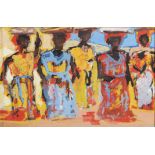 Gerard Sekoto (South African 1913 - 1993) AFRICAN FIGURES