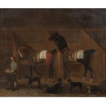 Follower of James Seymour (EnglishÂ 1702 - 1752) RACEHORSES IN A STABLE