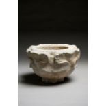 A CHINESE LIMESTONE "LOTUS" CENSER, QING DYNASTY, 1644 - 1912