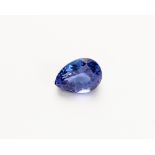 AN UNMOUNTED PEAR-CUT TANZANITE