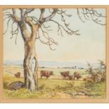 Erich Mayer (South African 1876 - 1960) COWS IN A FIELD