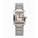 A LADY'S STAINLESS-STEEL WRISTWATCH, CARTIER TANK FRANÇAISE