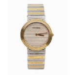 A STAINLESS-STEEL AND 18CT GOLD WRISTWATCH, BOUCHERON