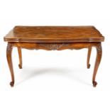 A FRENCH WALNUT DRAW-LEAF TABLE, 19TH CENTURY