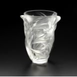 A LALIQUE FROSTED GLASS 'MARTINETS' VASE, MODERN