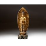 A JAPANESE GILT-LACQUERED FIGURE OF KANNON FUKUKENJAKU , MEIJI PERIOD, 1868 - 1912