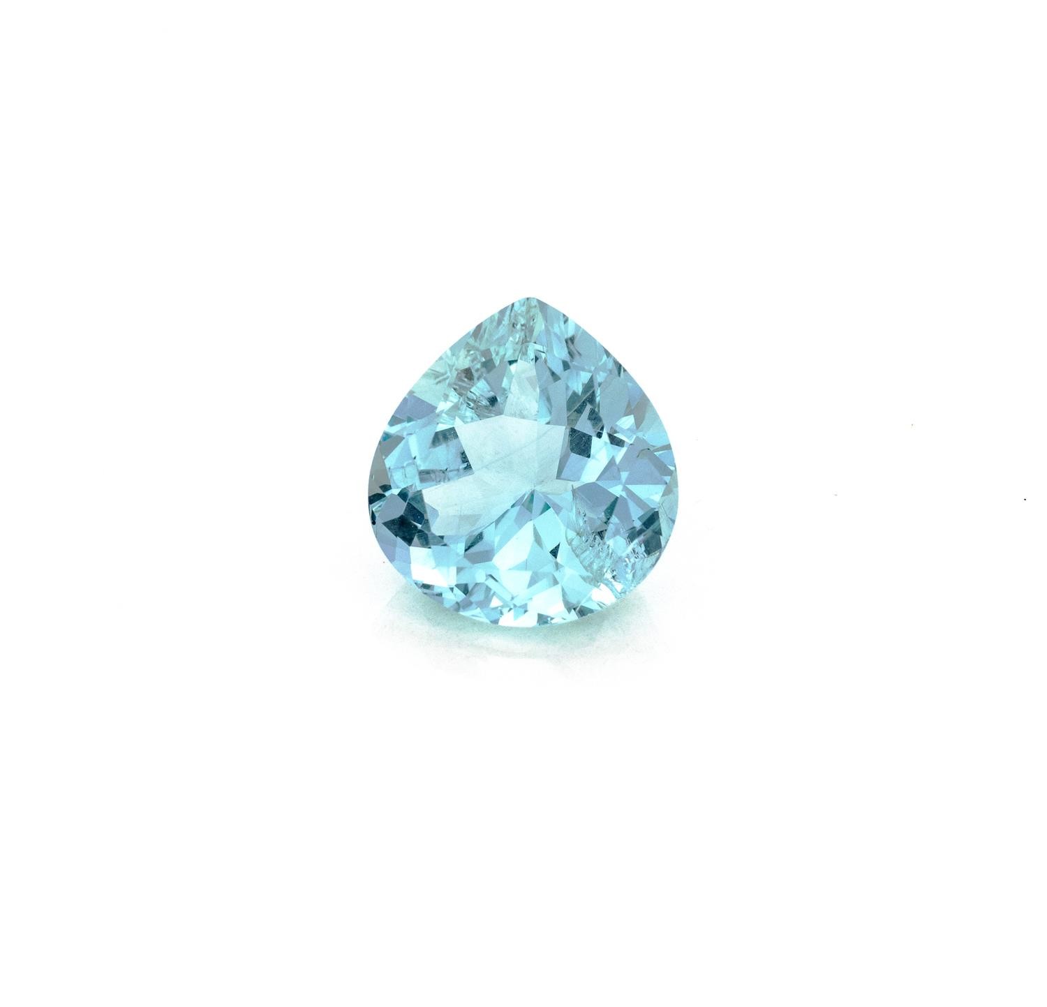 AN UNMOUNTED PEAR-SHAPED AQUAMARINE - Image 2 of 3