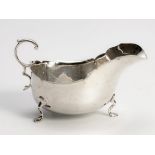 AN EDWARD VII SILVER GRAVY BOAT, MARTIN, HALL AND CO, SHEFFIELD, 1906