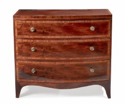 A GEORGE III BOWFRONT MAHOGANY CHEST OF DRAWERS