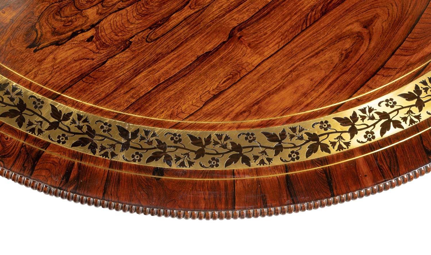 A REGENCY ROSEWOOD AND BRASS INLAID CENTRE TABLE - Image 3 of 4