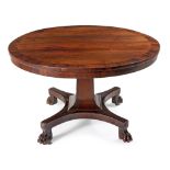A ROSEWOOD CENTRE TABLE, 19TH CENTURY