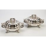 A PAIR OF OLD SHEFFIELD ELECTROPLATED BAIN-MARIES