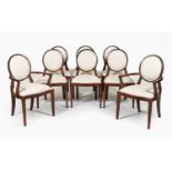 A SET OF EIGHT MAHOGANY DINING CHAIRS, MANUFACTURED BY PIERRE CRONJE