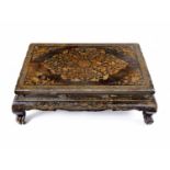 A CHINESE GILT BLACK LACQUER LOW TABLE, KANG, QING DYNASTY, 1644- 1912, PROBABLY IMPERIAL