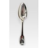 A GEORGE III SILVER FIDDLE PATTERN TABLESPOON, SOLOMON HOUGHAM, LONDON, 1799