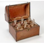 A DECANTER BOX WITH SIX BOTTLES