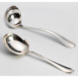 A SILVER DUTCH SAUCE LADLE AND SERVING SPOON, SCHOONHOVAN SILVER FACTORY H HOOIJKAAS, GRONINGEN, 194