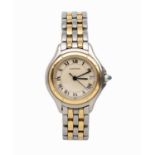 A LADY'S TWO-TONE WRISTWATCH, CARTIER COUGAR