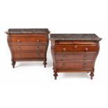 A PAIR OF MAHOGANY BORDELAISE-STYLE CHESTS-OF-DRAWERS, 20TH CENTURY