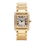 A LADY'S 18CT GOLD AND DIAMOND-SET WRISTWATCH, CARTIER TANK FRANÇAISE