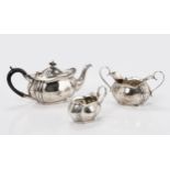 AN EDWARD VII SILVER THREE PIECE TEA SERVICE, WILLIAM MAMMATT AND SON, LONDON, 1904