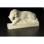 JOHN SKEAPING FOR WEDGWOOD, A FIGURE GROUP OF TIGER AND BUCK