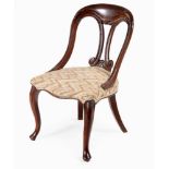 A VICTORIAN MAHOGANY SIDE CHAIR