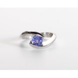 A TANZANITE SOLITAIRE RING