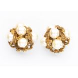 A PAIR OF PEARL EAR CLIPS