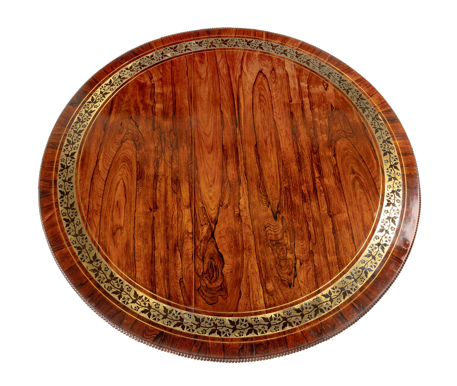 A REGENCY ROSEWOOD AND BRASS INLAID CENTRE TABLE - Image 2 of 4
