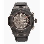 A CERAMIC WRISTWATCH, HUBLOT BIG BANG UNICO BLACK MAGIC