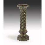 A LARGE GREEN SERPENTINE MARBLE PLINTH, 19TH CENTURY