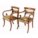 A PAIR OF REGENCY MAHOGANY ARMCHAIRS